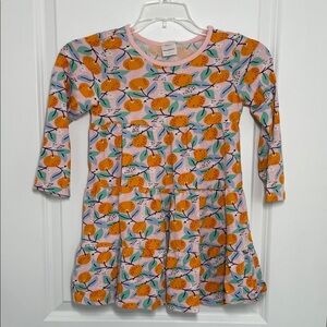 Hanna Andersson Girls Twirl Power Print Dress Pink/Orange 5